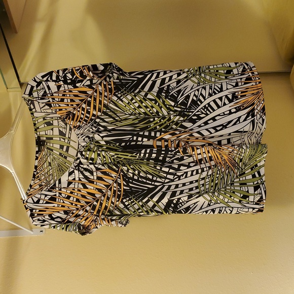 Tropical Palm Print Women's Top 3X - Picture 2 of 6